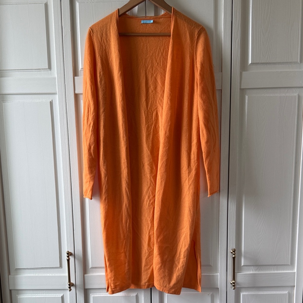 J.McLaughlin Cozy Orange Long Cashmere Cardigan